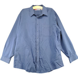 L.L. Bean Traveler Men's Button Up Shirt Blue Large Long Sleeve Cotton Casual